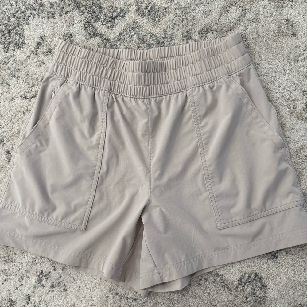(Sold) Athleta Tan Athletic Shorts with Elastic Waistband (Sol)